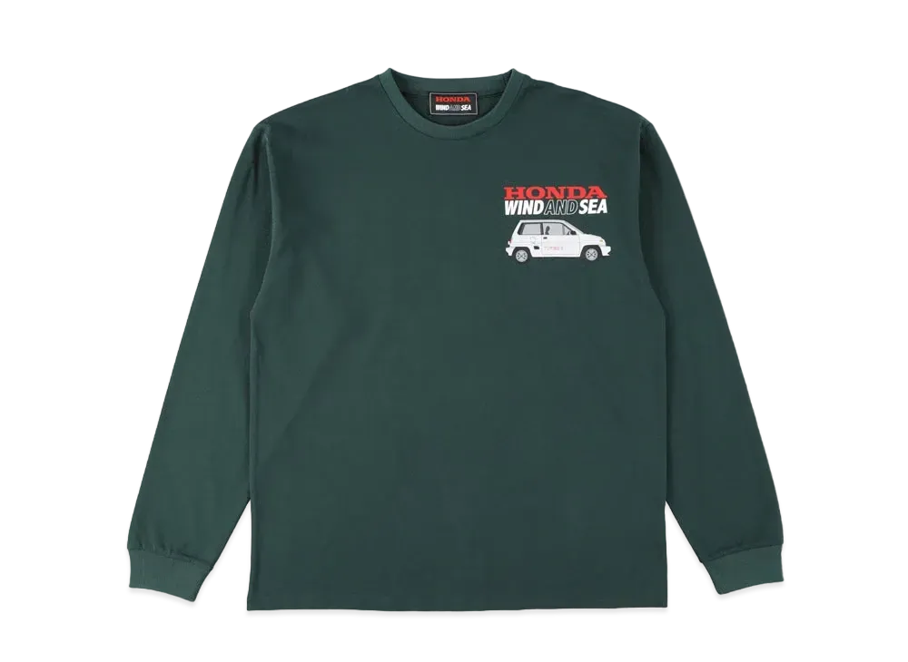 WIND AND SEA x HONDA -CITY TURBO II- L/S T-SHIRT "Green"