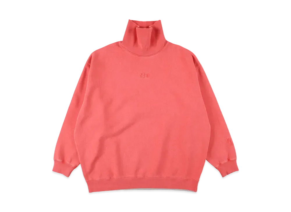 WIND AND SEA SEA (PIGMENT-DYE) TURTLE NECK SWEAT SHIRT "Red"