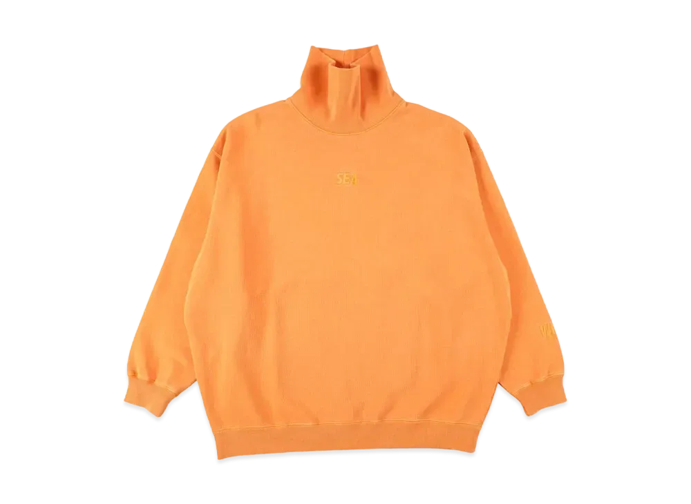 WIND AND SEA SEA (PIGMENT-DYE) TURTLE NECK SWEAT SHIRT "Orange"