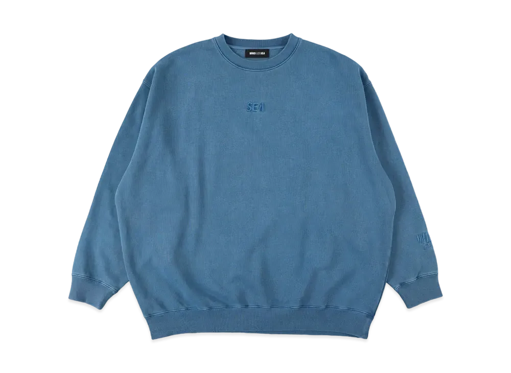 WIND AND SEA SEA (PIGMENT-DYE) CREW NECK "D.Blue"