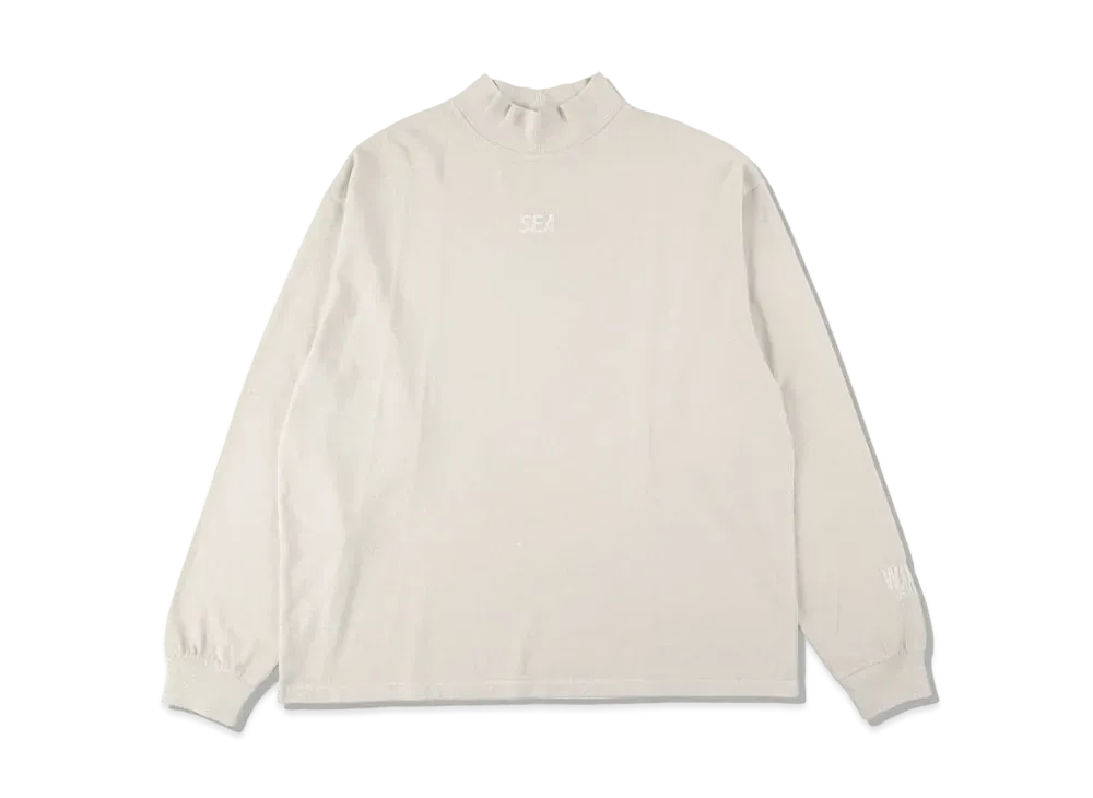 WIND AND SEA SEA (PIGMENT-DYE) L/S MOCKNECK T-SHIRT "L.Grey"