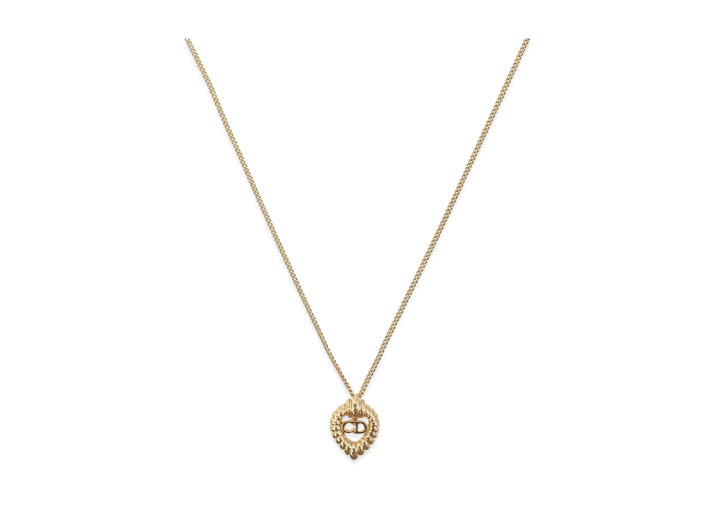 Dior Heart Design Logo Necklace "Gold"