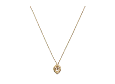 Dior Heart Design Logo Necklace "Gold"