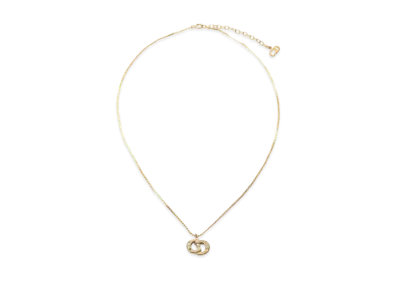 Dior Rhinestone Logo Design Necklace "Gold"