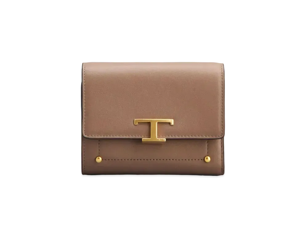 TOD'S T Timeless Wallet In Leather "Brown"