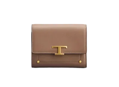 TOD'S T Timeless Wallet In Leather "Brown"