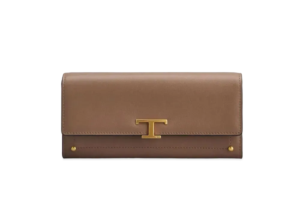 TOD'S T Timeless Wallet In Leather "Brown"