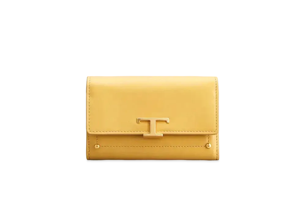 TOD'S Timeless Wallet In Leather "Yellow"