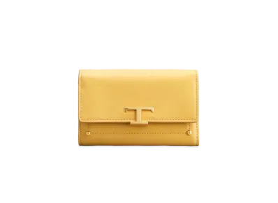 TOD'S Timeless Wallet In Leather "Yellow"