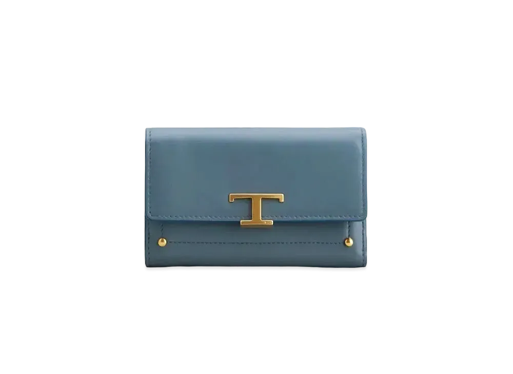 TOD'S Timeless Wallet In Leather "Blue"