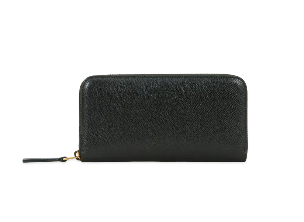 TOD'S Wallet In Leather "Black/Green"