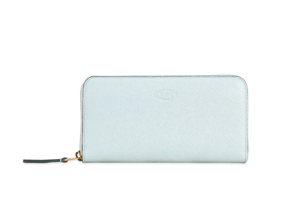 TOD'S Wallet In Leather "Light Blue/Grey"