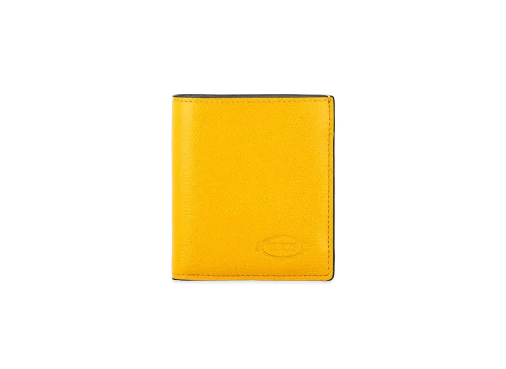 TOD'S Wallet In Leather "Yellow/Grey"