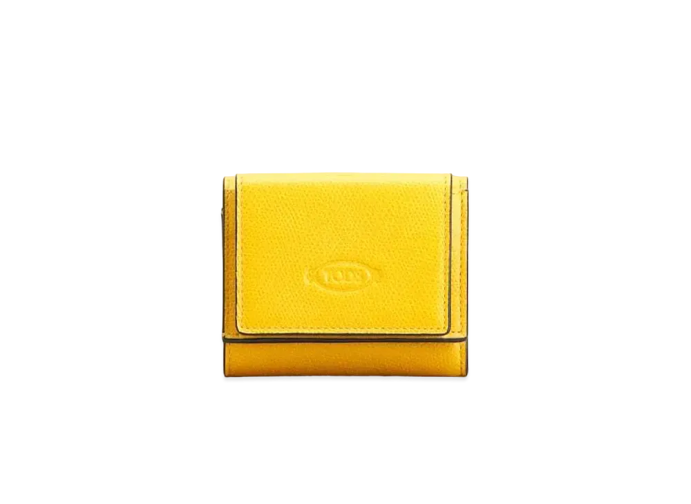 TOD'S Wallet In Leather "Yellow/Grey"