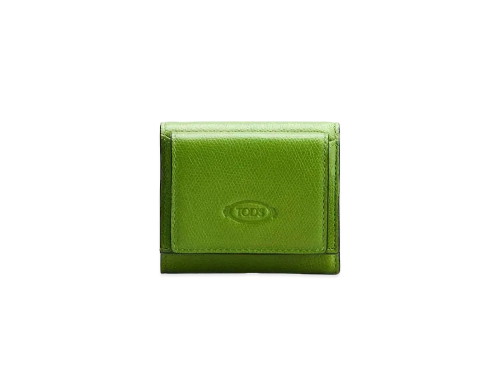TOD'S Wallet In Leather "Green/Yellow"