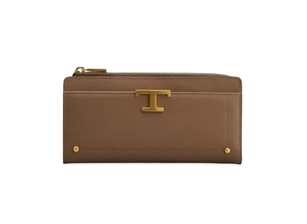 TOD'S T Timeless Wallet In Leather "Brown"