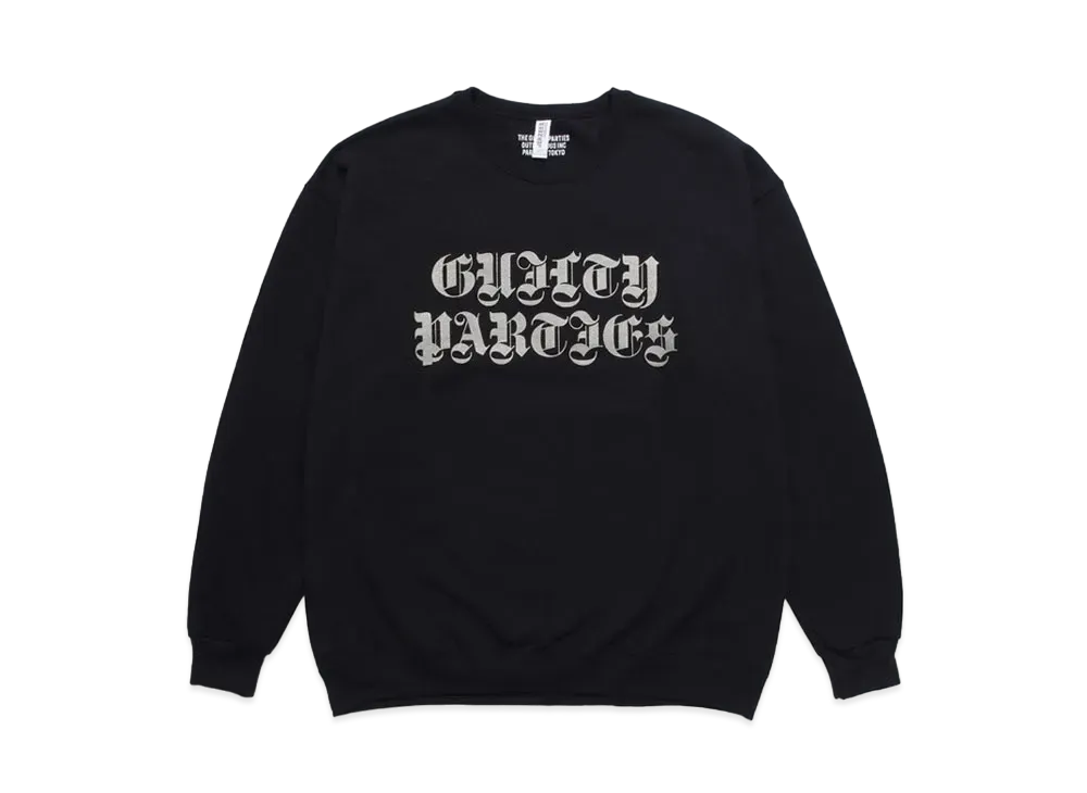 WACKO MARIA SWEAT SHIRT (EXCLUSIVE ITEM) "Black/Silver"