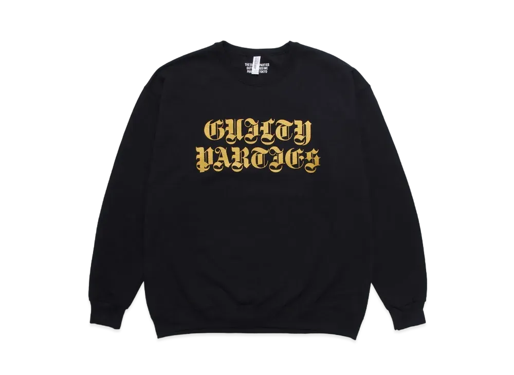 WACKO MARIA SWEAT SHIRT (EXCLUSIVE ITEM) "Black/Gold"