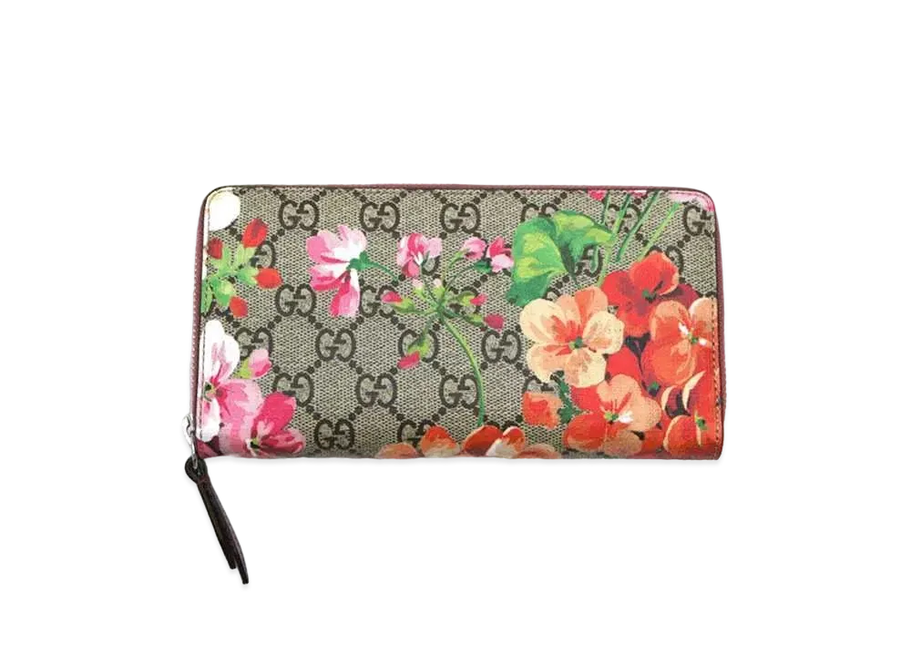 グッチ GGブルームス ジップアラウンドウォレット "アンティークローズ"