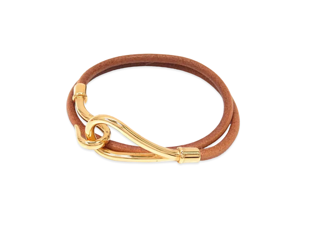 Hermes Jumbo Hook Choker Bracelet "Brown/Gold"