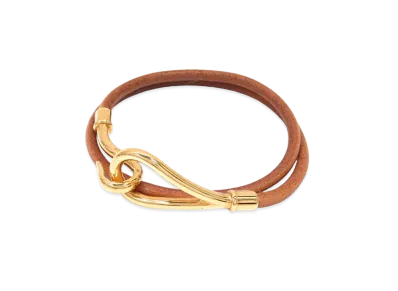 Hermes Jumbo Hook Choker Bracelet "Brown/Gold"