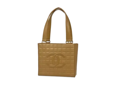 CHANEL Chocolate Bar Coco Mark Tote Bag "Beige"