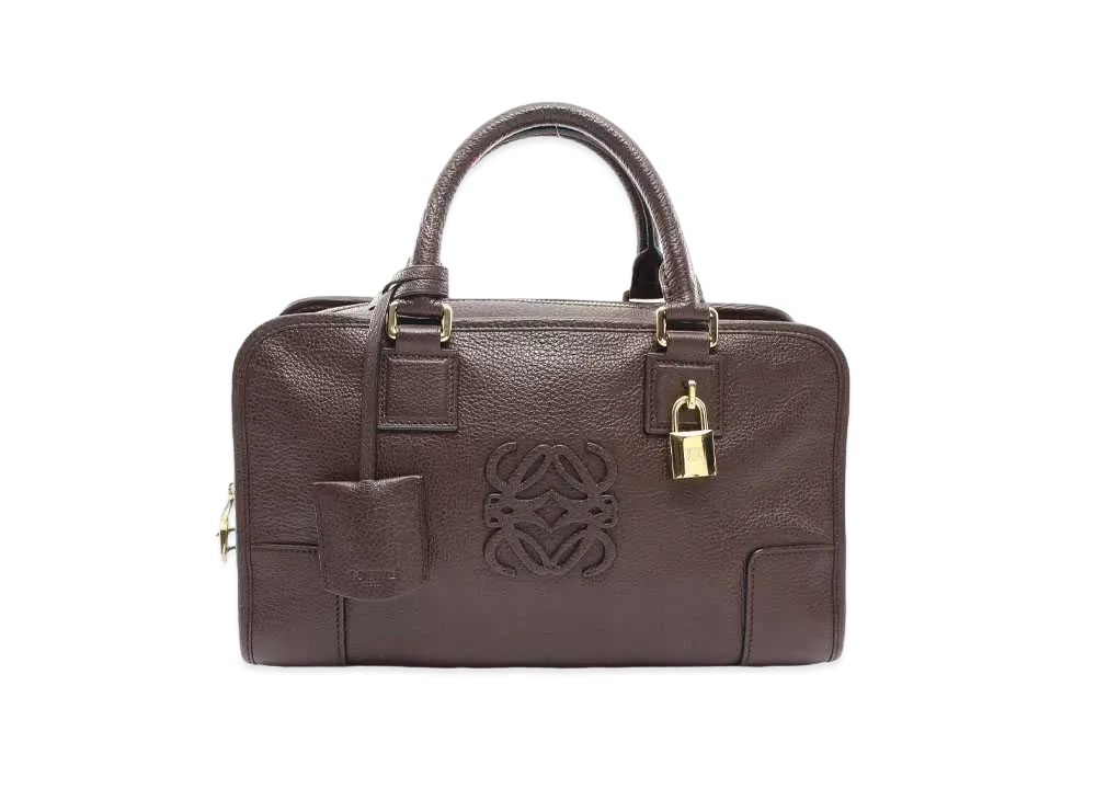 LOEWE Amasona Handle Bag "Dark Brown"