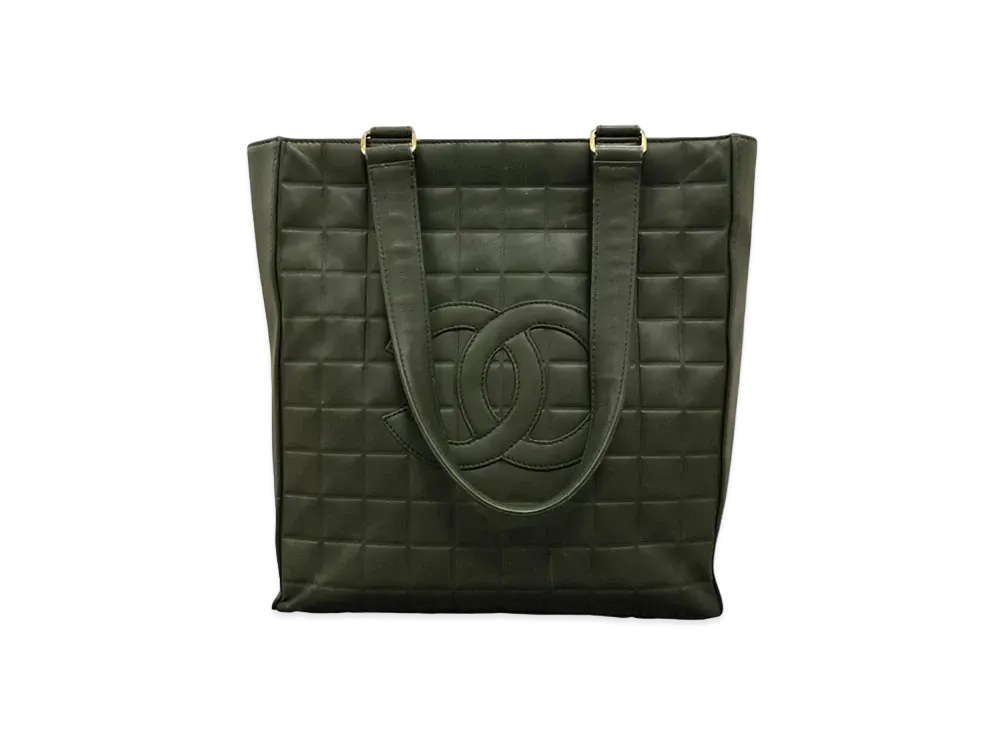 CHANEL Chocolate Bar Coco Mark Tote Bag "Khaki"
