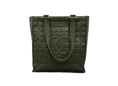 CHANEL Chocolate Bar Coco Mark Tote Bag "Khaki"
