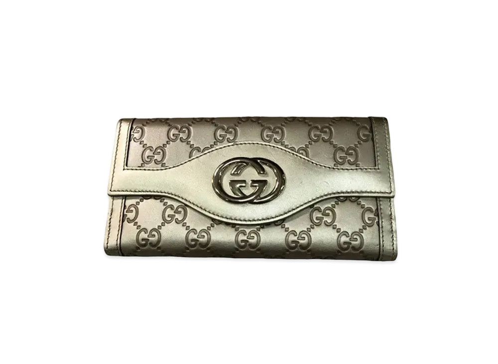 GUCCI Guccissima Interlocking G Long Wallet "Gold"