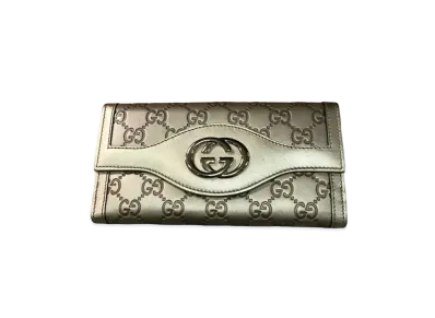 GUCCI Guccissima Interlocking G Long Wallet "Gold"