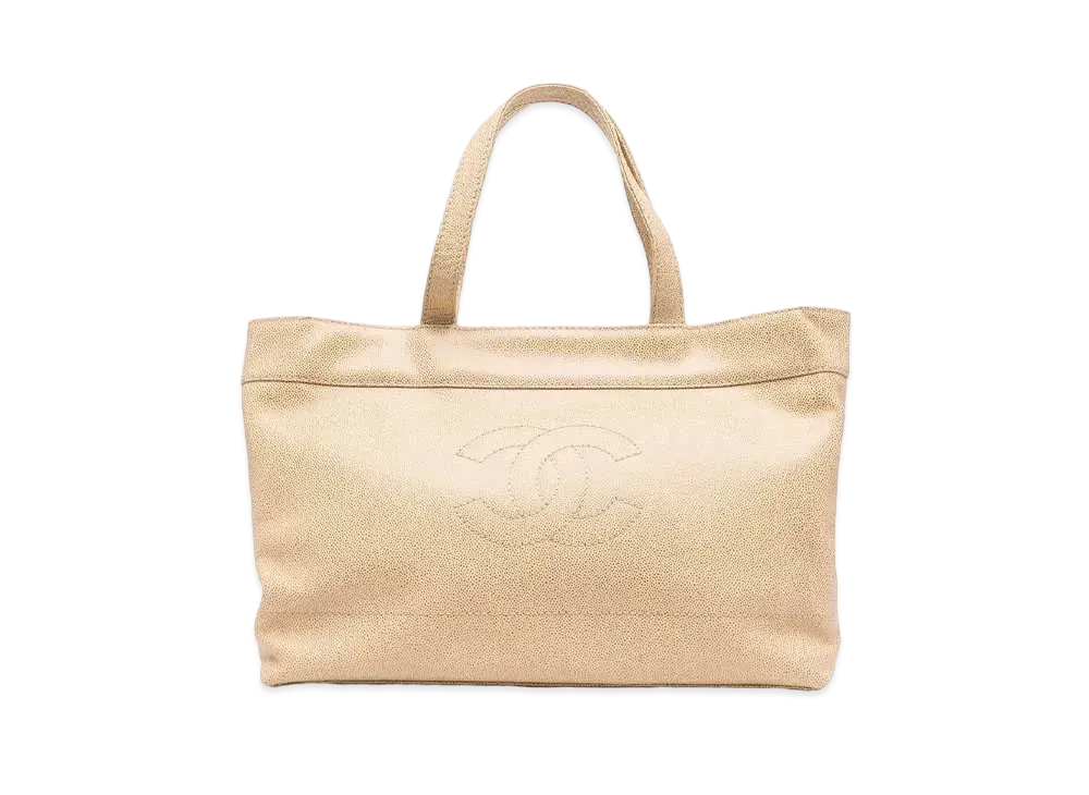 シャネル プレオウンド ココ スティッチ トートバッグ "ベージュ"