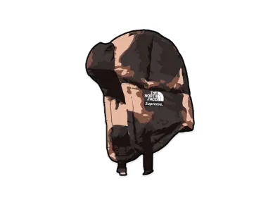 Supreme x The North Face Bleached Denim Print Nuptse Trooper "Black"