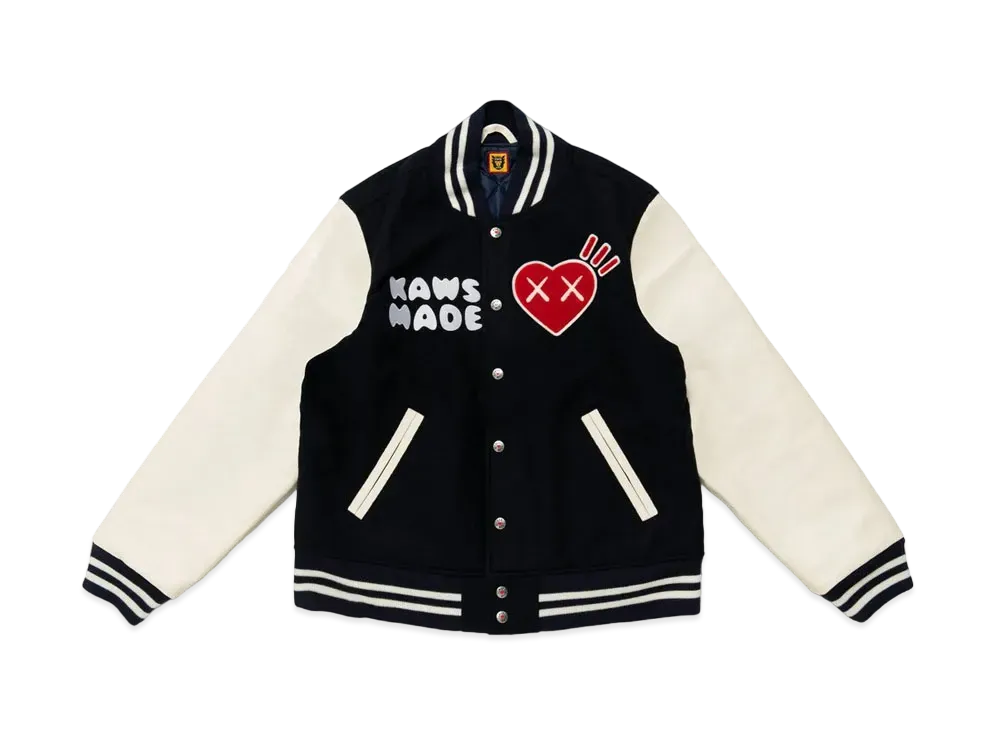 HUMAN MADE x KAWS VARSITY JACKET "Navy"