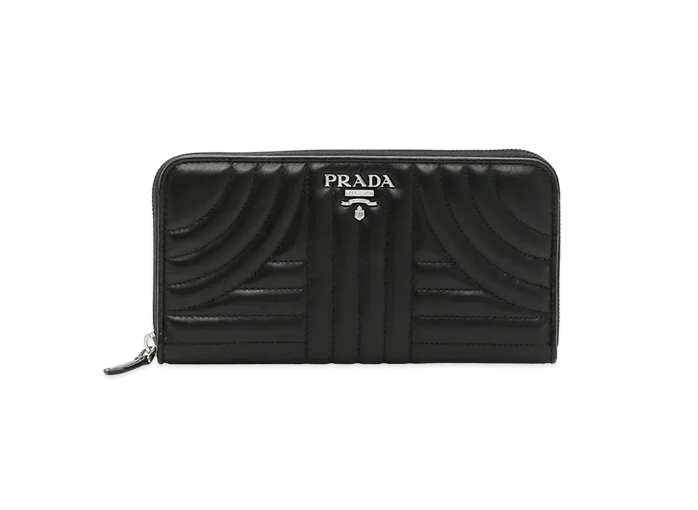 プラダ ダイアグラム ラウンド ジップ ウォレット 長財布 ”ブラック” 1ML506 2B0X F0002