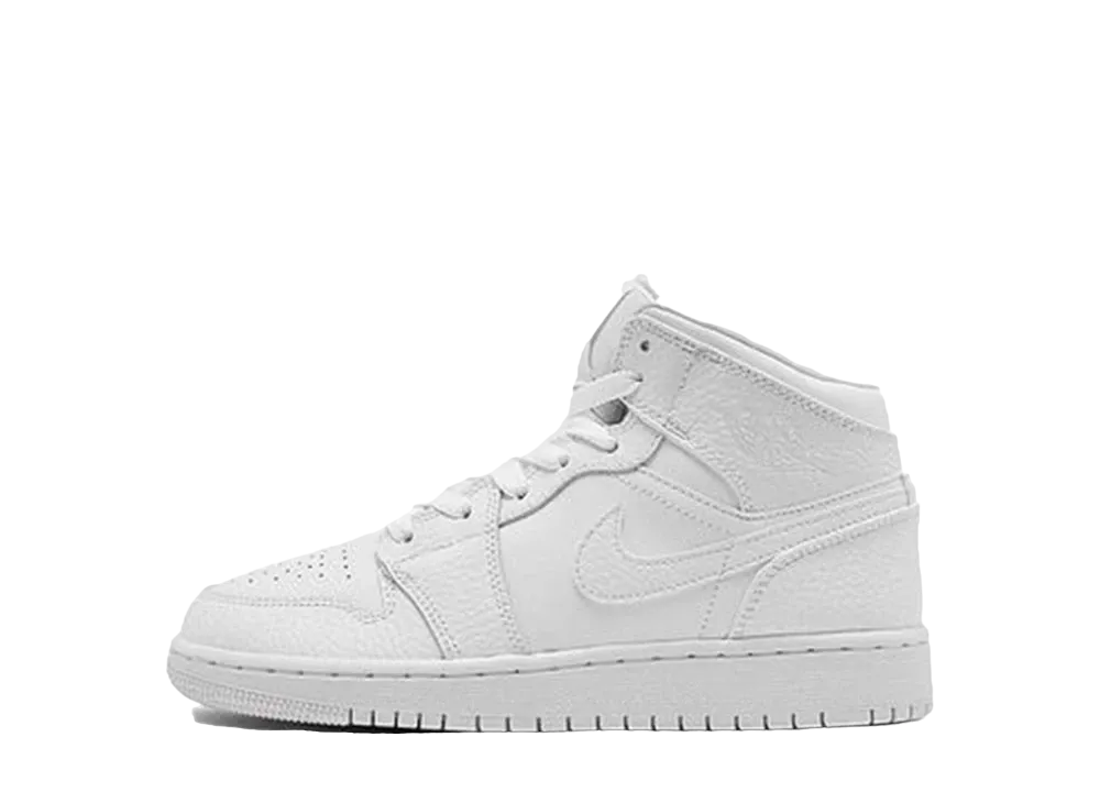 ナイキ GS エアジョーダン1 ミッド "トリプル ホワイト"