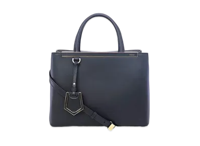 FENDI Petite 2Jours Leather Handle Bag "Black"