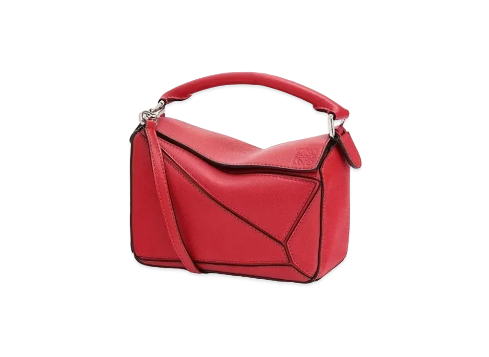 LOEWE Mini Puzzle Bag In Classic Calfskin "Pomodoro"