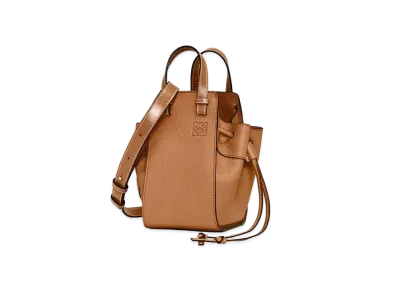 LOEWE Mini Hammock Drawstring Bag In Soft Grained Calfskin "Light Caramel"