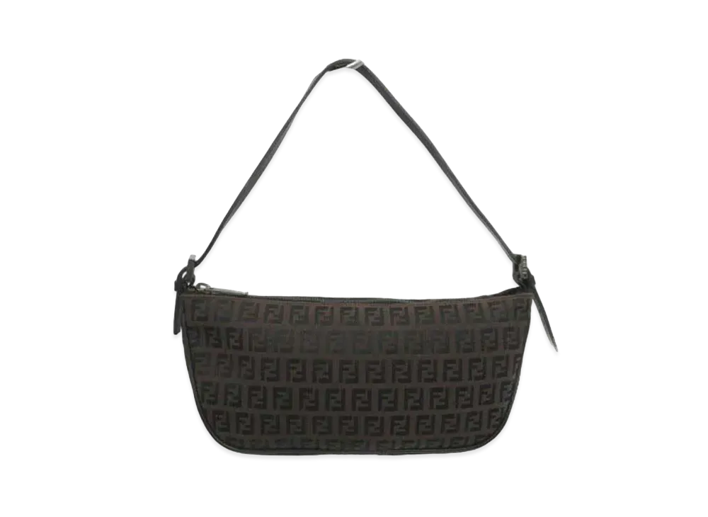 FENDI Zucca Canvas Shoulder Bag "Brown"