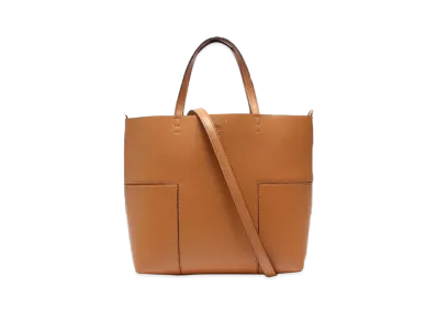 TORY BURCH 2Way Leather Handbag "Brown"