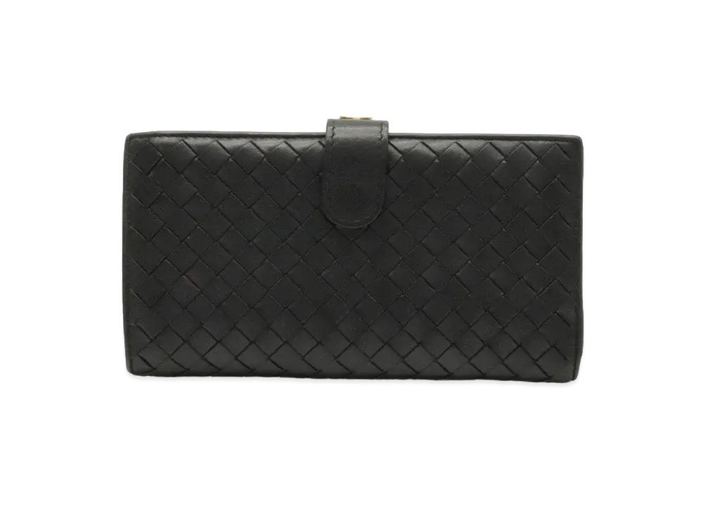 Bottega Veneta Intrecciato Leather Wallet "Black"