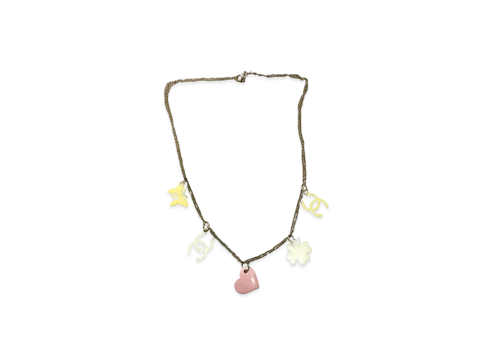 CHANEL Coco Mark Heart Butterfly Necklace