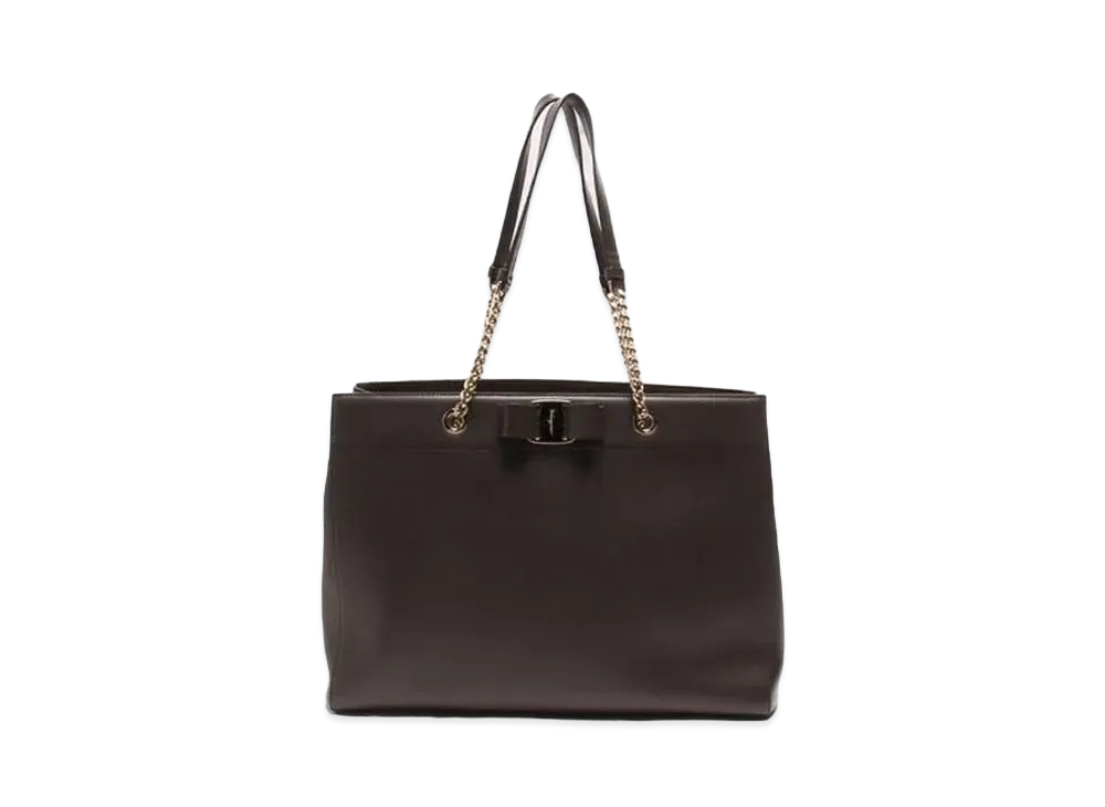 Salvatore Ferragamo Vara Leather Tote Bag "Black"