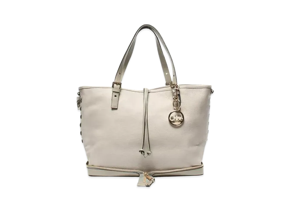 Chloe Leather Tote Bag "Gray"