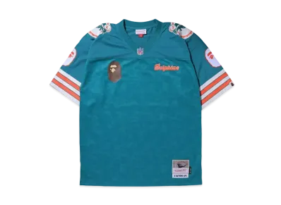 A BATHING APE X M&N NFL MIAMI DOLPHINS LEGACY JERSEY "Turquoise"