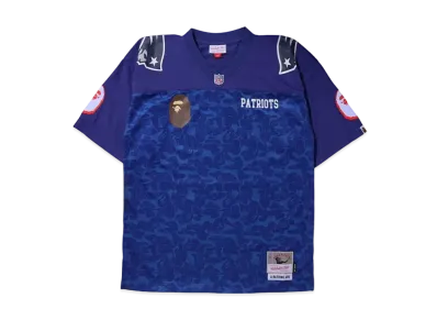A BATHING APE X M&N NFL NEW ENGLAND PATRIOTS LEGACY JERSEY "Blue"