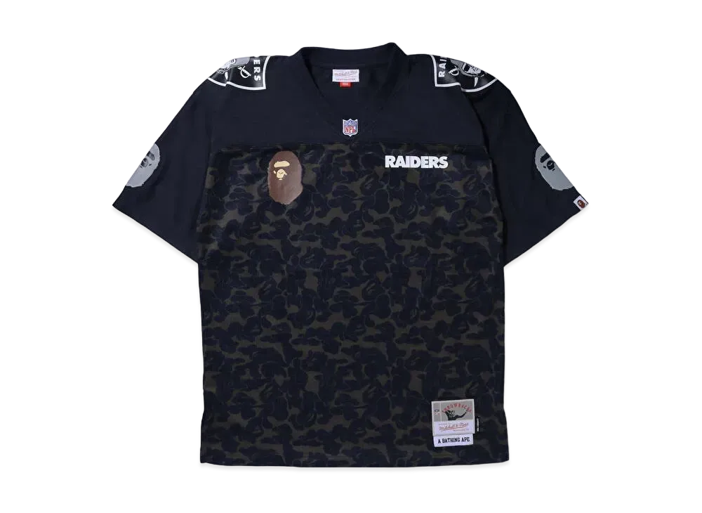 A BATHING APE X M&N NFL LOS ANGELES/OAKLAND RAIDERS LEGACY JERSEY "Black"