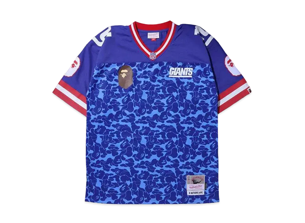 A BATHING APE X M&N NFL NEW YORK GIANTS LEGACY JERSEY "Blue"