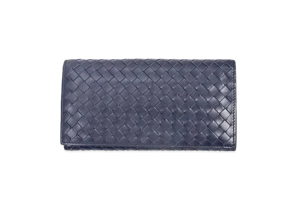 ボッテガ ヴェネタ イントレチャート レザー ウォレット "ブルー"